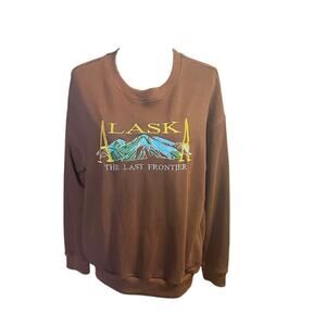 Alaska “The Last Frontier” Brown Sweatshirt – Size L